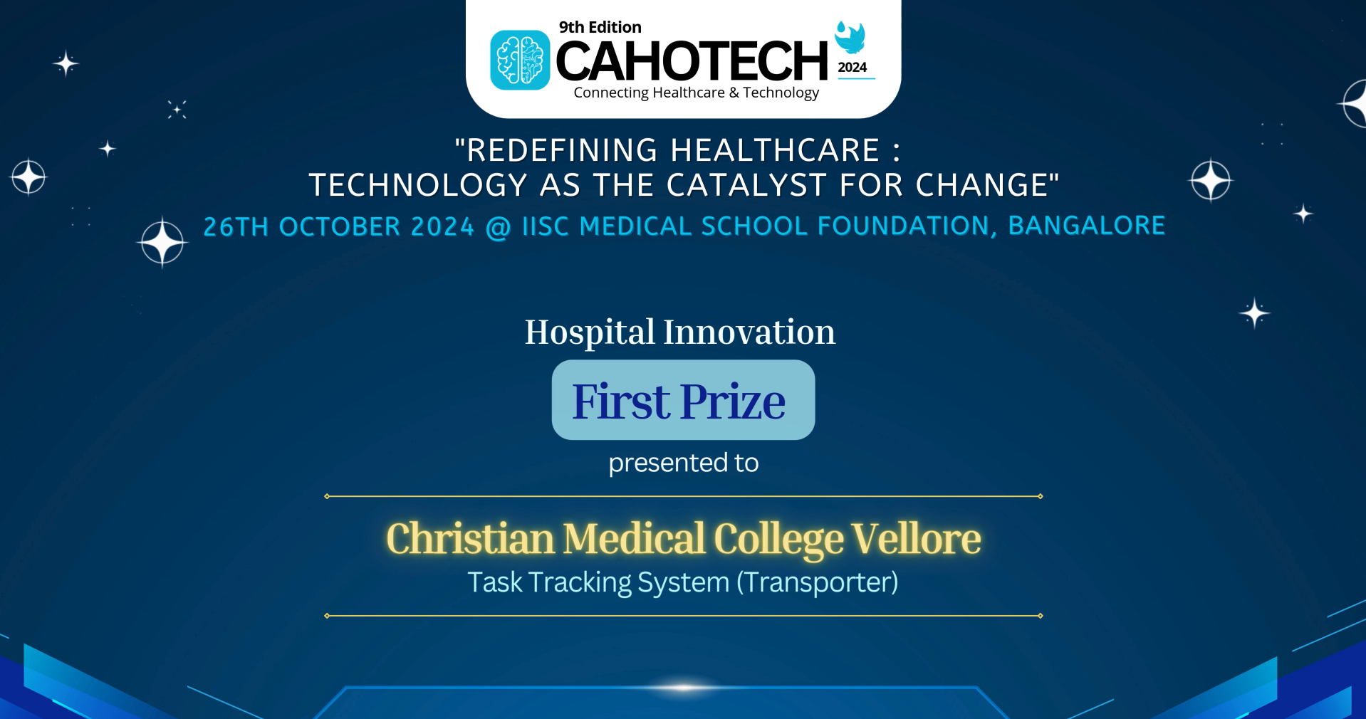 CAHOTECH 2024: Hospital Innovation - Task Tracking System (Transporter) - Mr Ramesh S